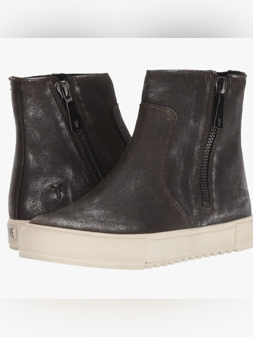 Frye Women’s Gia Lug Zip Bootie Sneaker in Anthracite Size 9
